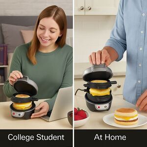 Hamilton Beach 25477 Breakfast Sandwich Maker – Red, Breakfast Ready in 5 Min!